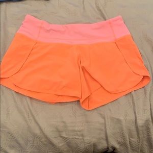 Lululemon coral run times shorts 4 in